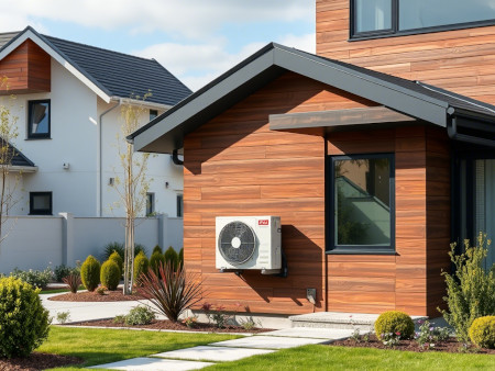 pompe à chaleur installée dans une maison moderne