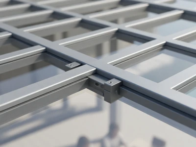 Close up macro shot of aluminum slats on bioclimatic pergola e795e