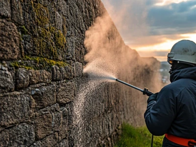Nettoyage hydrogommage pierre façade villa saint raphael var