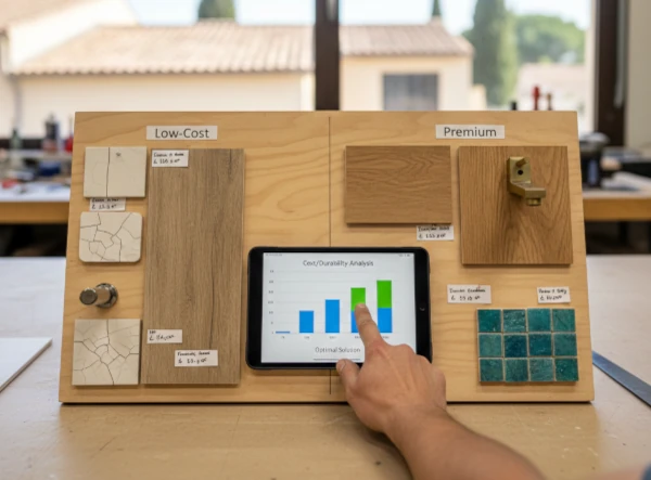 Tableau comparatif matériaux pour travaux conversion garage à Fréjus par Azur Bati 83