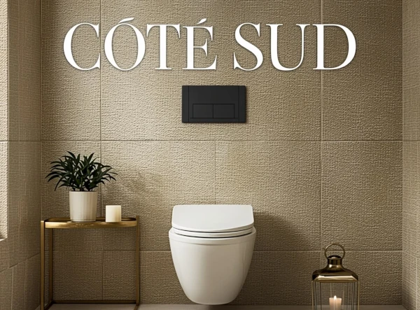 Plaque commande wc design noir mat style provencal moderne Frejus