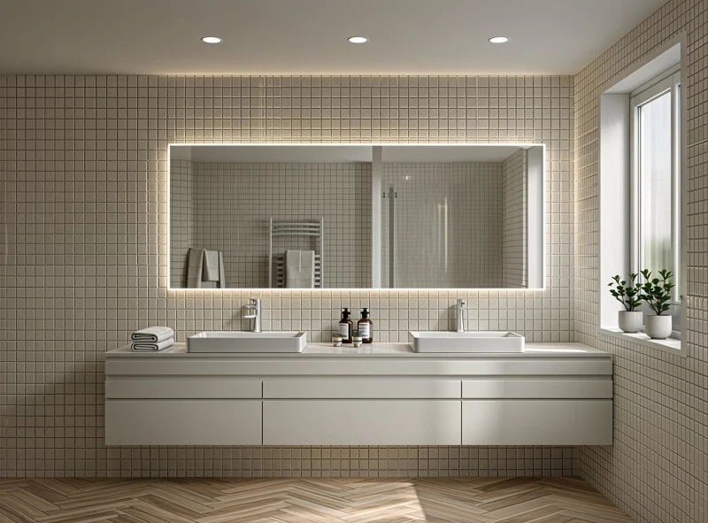 salle de bain moderne meuble vasque suspendu miroir LED Saint-Raphaël artisan Var