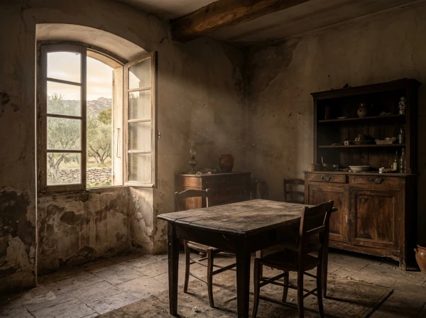 Pièce humide avec odeur de moisi dans une maison du Var près de Fréjus, conséquence d'une infiltration non traitée