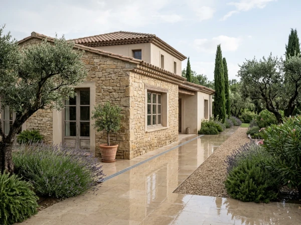 Villa provençale protégée des infiltrations à Fréjus dans le Var après des travaux de drainage et d'aménagement extérieur