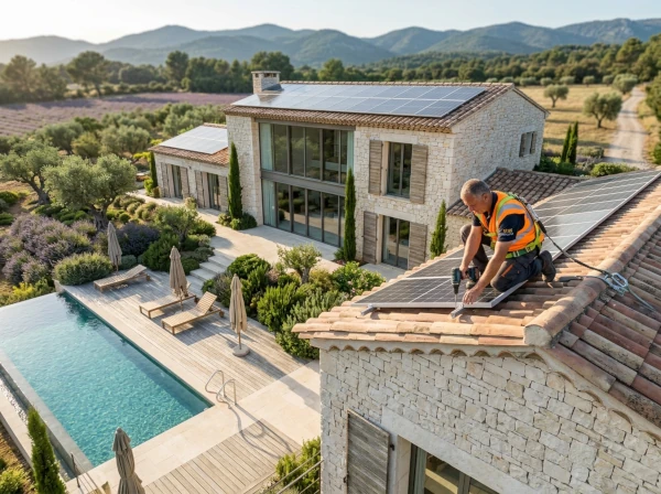 Villa provençale à Fréjus dans le Var avec toiture en tuiles, contrôle des règles du PLU et de l'urbanisme local