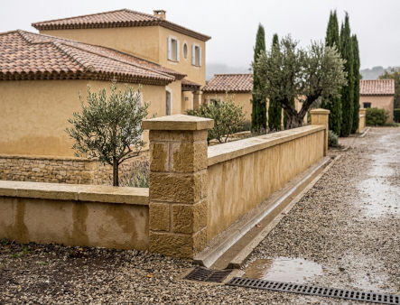 Contrôle des abords d'une maison après fortes pluies à Fréjus, Var