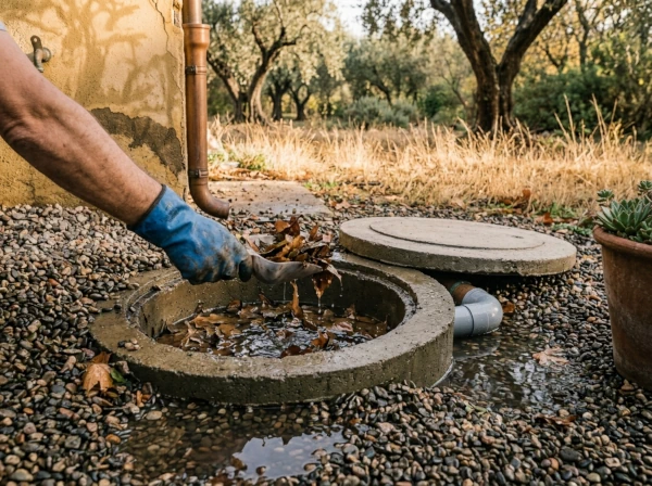 Nettoyage préventif d'un regard d'eaux pluviales avant l'automne à Fréjus
