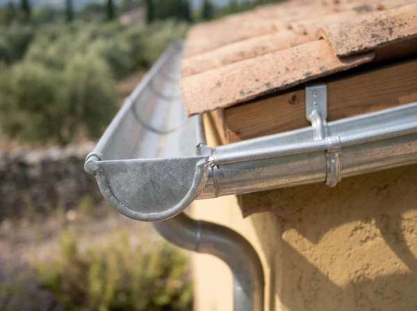 Joint et emboîtement d'une gouttière en zinc contrôlés à Fréjus