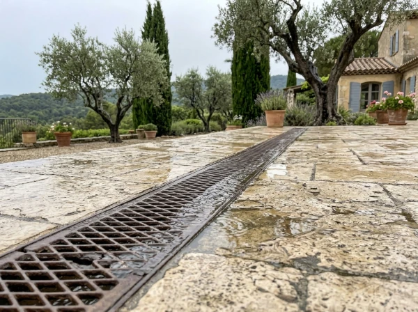 Gestion des eaux pluviales et évacuation d'une terrasse à Fréjus
