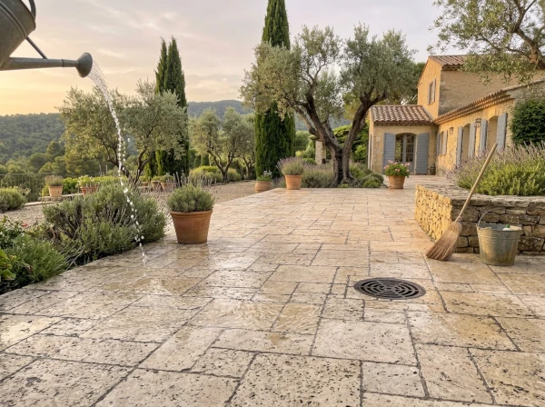 Prévention des stagnations d'eau sur une terrasse à Fréjus