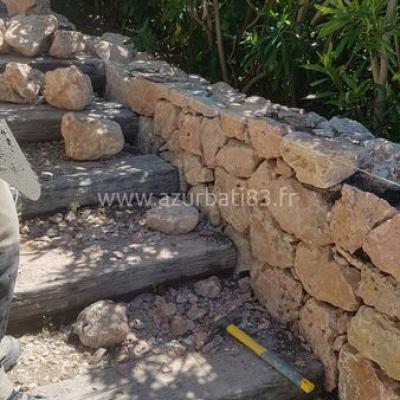 Construction Mur En Pierre Naturelle à Fréjus